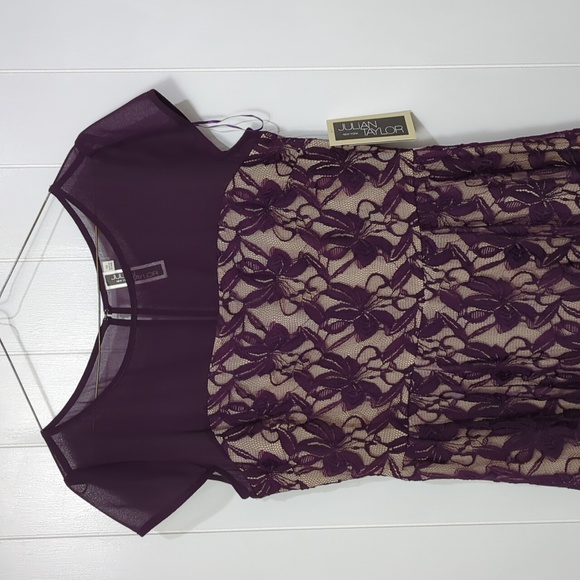 ⭐NWT NY Julian Taylor lace plum dress - Picture 3 of 9
